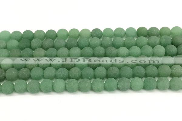 CAJ881 15 inches 6mm round matte green aventurine beads