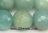 CAM1773 15 inches 12mm faceted round amazonite beads