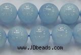 CAQ50 15.5 inches 14mm round natural aquamarine gemstone beads
