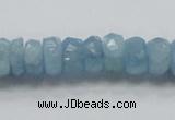 CAQ51 15.5 inches 6*12mm faceted rondelle natural aquamarine beads