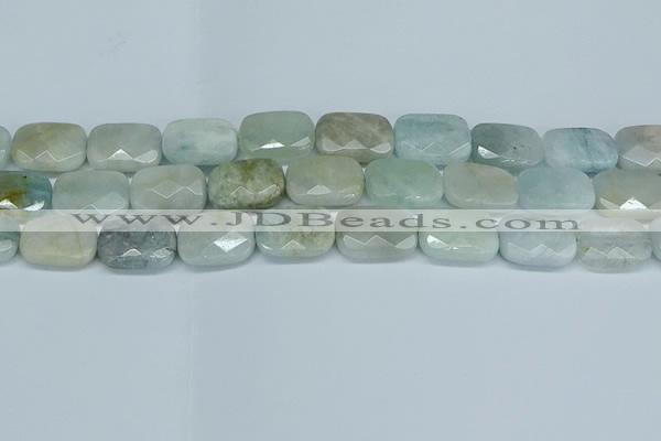 CAQ586 15.5 inches 13*18mm faceted rectangle aquamarine beads
