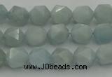 CAQ796 15.5 inches 6mm faceted nuggets aquamarine gemstone beads