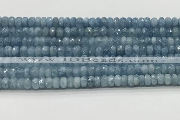 CAQ891 15.5 inches 4*7mm faceted rondelle aquamarine beads