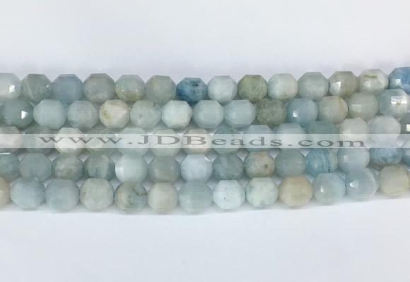 CBBS01 15 inches 8mm faceted prism aquamarine beads wholesale