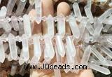 CBBS106 Top drilled 6*20mm - 8*30mm hexahedral prism rose quartz beads