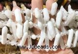 CBBS109 Top drilled 6*20mm - 8*30mm hexahedral prism white moonstone beads