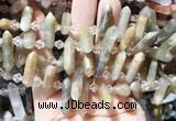 CBBS111 Top drilled 6*20mm - 8*30mm hexahedral prism sunstone beads