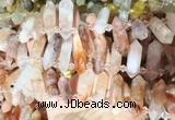 CBBS119 Top drilled 6*20mm - 11*35mm hexahedral prism red gum flower crystal beads