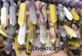 CBBS137 Centre drilled 6*20mm - 11*35mm hexahedral prism mookaite beads