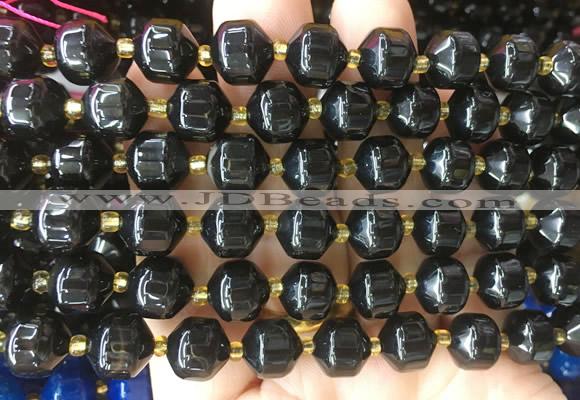 CCBS153 15 inches 10mm faceted prism agate beads wholesale