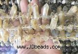 CBBS170 Top drilled 8*28mm - 9*30mm hexahedral prism yellow cherry quartz beads