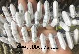 CBBS184 Top drilled 8*28mm - 9*30mm hexahedral prism white howlite beads