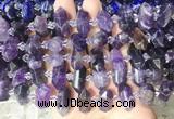 CBBS193 Centre drilled 7*16mm - 11*25mm hexahedral prism amethyst beads wholesale