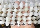 CBBS199 Centre drilled 7*16mm - 11*25mm hexahedral prism moonstone beads wholesale