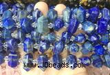 CBBS200 Centre drilled 7*16mm - 11*25mm hexahedral prism lapis lazuli beads wholesale