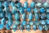 CBBS202 Centre drilled 7*16mm - 11*25mm hexahedral prism apatite beads wholesale