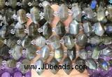 CBBS205 Centre drilled 7*16mm - 11*25mm hexahedral prism labradorite beads wholesale