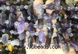 CBBS209 Top drilled 7*16mm - 11*25mm hexahedral prism amethyst beads wholesale