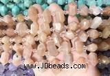 CBBS214 Top drilled 7*16mm - 11*25mm hexahedral prism sunstone beads wholesale