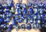 CBBS216 Top drilled 7*16mm - 11*25mm hexahedral prism lapis lazuli beads wholesale