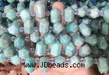 CBBS219 Top drilled 7*16mm - 11*25mm hexahedral prism amazonite beads wholesale