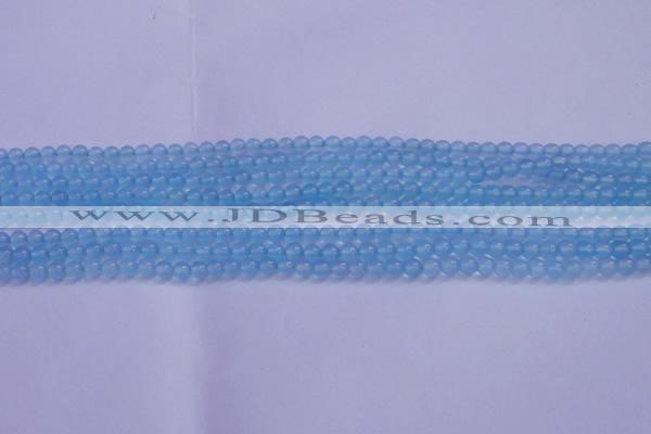CBC250 15.5 inches 4mm A grade round ocean blue chalcedony beads