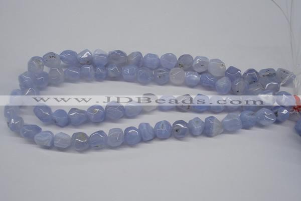 CBC30 15.5 inches 12*13mm nuggets blue chalcedony beads