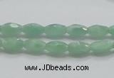 CBJ12 15.5 inches 6*10mm faceted rice jade beads wholesale