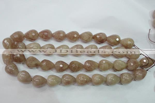 CBQ230 15.5 inches 16*20mm faceted teardrop strawberry quartz beads
