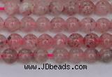 CBQ606 15.5 inches 6mm round natural strawberry quartz beads