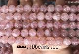 CBQ708 15.5 inches 10mm round strawberry quartz beads wholesale