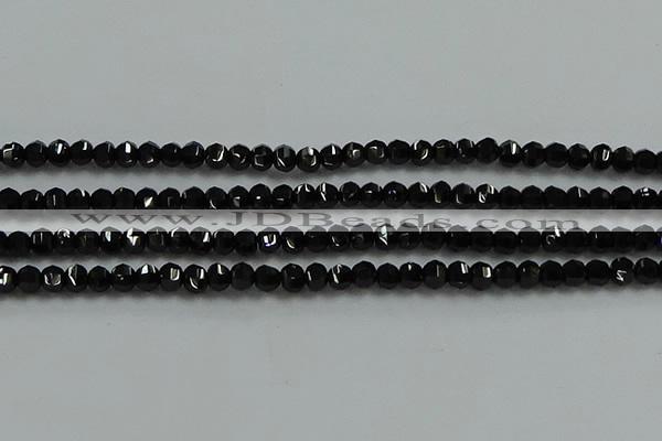 CBS528 15.5 inches 2.5*4mm lantern-shaped natural black spinel beads