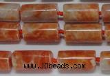 CCA465 15.5 inches 8*16mm tube orange calcite gemstone beads