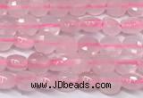CCB1371 15 inches 4mm faceted coin rose quartz beads