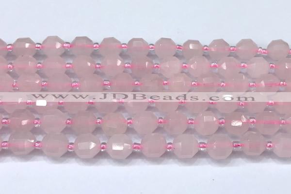 CCB1431 15 inches 7mm - 8mm faceted rose quartz beads
