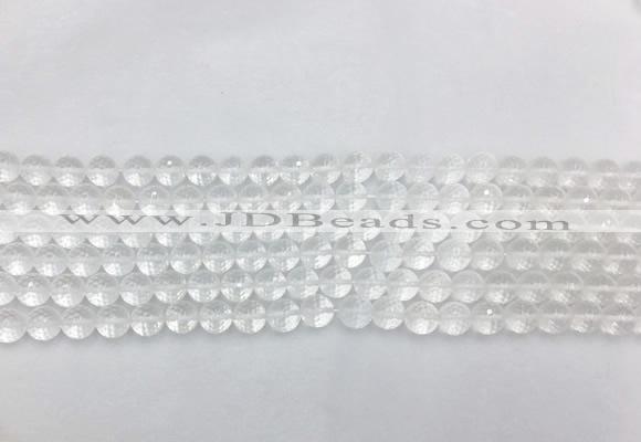 CCBS02 15 inches 4mm faceted round white crystal beads wholesale