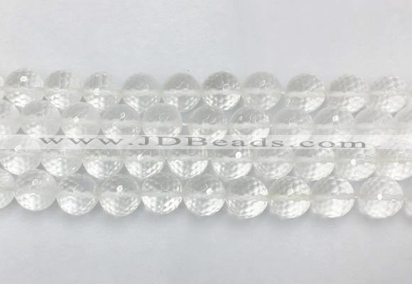 CCBS06 15 inches 12mm faceted round white crystal beads wholesale
