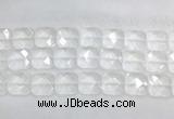 CCBS18 15 inches 18mm faceted square white crystal beads wholesale