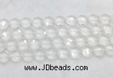 CCBS22 15 inches 14mm faceted coin white crystal beads wholesale