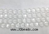 CCBS28 15 inches 14mm faceted heart white crystal beads wholesale