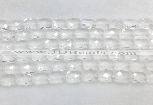 CCBS34 15 inches 10*14mm faceted rectangle white crystal beads wholesale