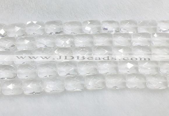 CCBS35 15 inches 12*16mm faceted rectangle white crystal beads wholesale