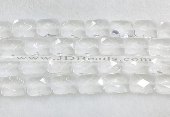CCBS36 15 inches 13*18mm faceted rectangle white crystal beads wholesale