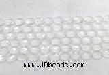 CCBS39 15 inches 8*12mm faceted oval white crystal beads wholesale