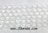 CCBS40 15 inches 10*14mm faceted oval white crystal beads wholesale