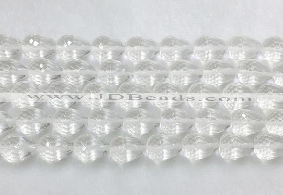 CCBS46 15 inches 10*14mm faceted teardrop white crystal beads wholesale