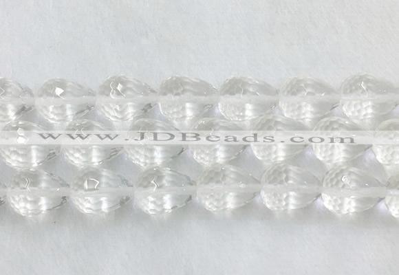 CCBS48 15 inches 13*18mm faceted teardrop white crystal beads wholesale