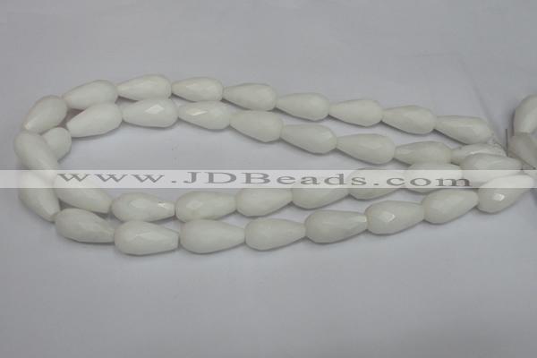 CCN201 15.5 inches 12*22mm faceted teardrop candy jade beads