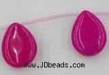 CCN2701 Top-drilled 18*25mm flat teardrop candy jade beads