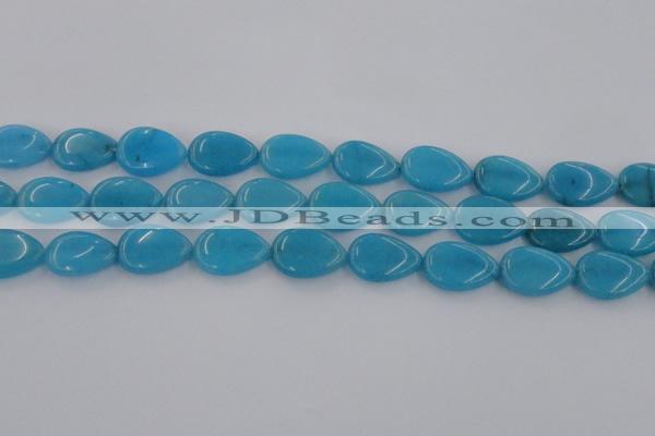 CCN3886 15.5 inches 15*20mm flat teardrop candy jade beads